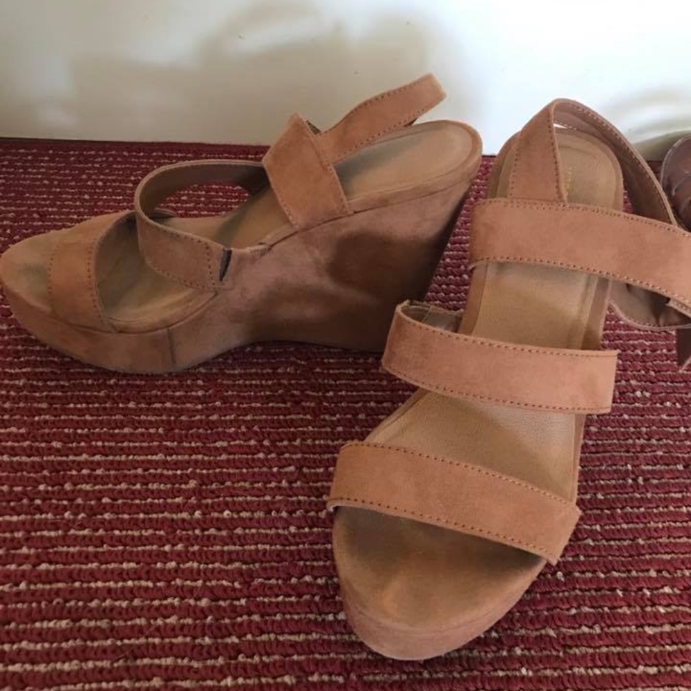 Brown Suede Wedges